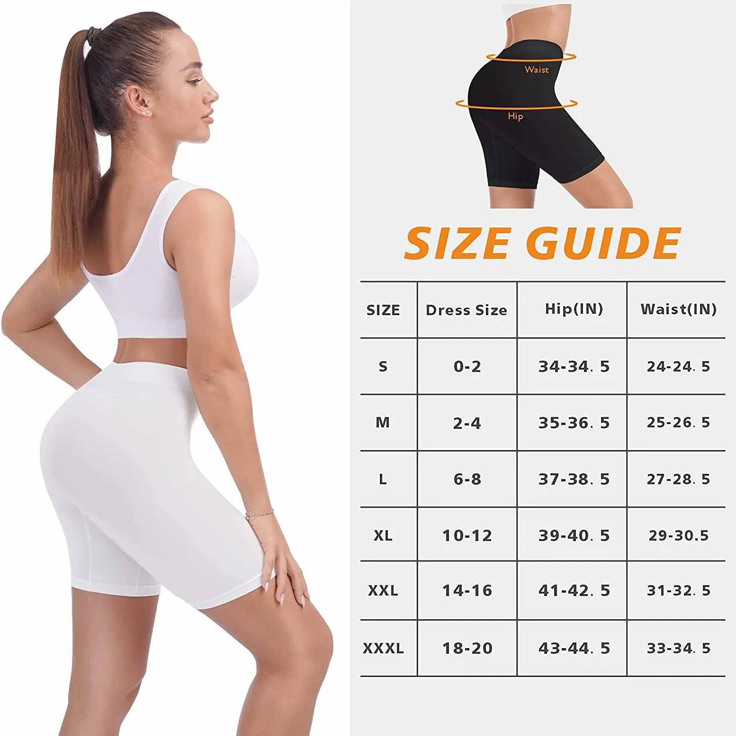 3-Pack: Slip Shorts for Women Under Dress, Comfortable Smooth Yoga Shorts