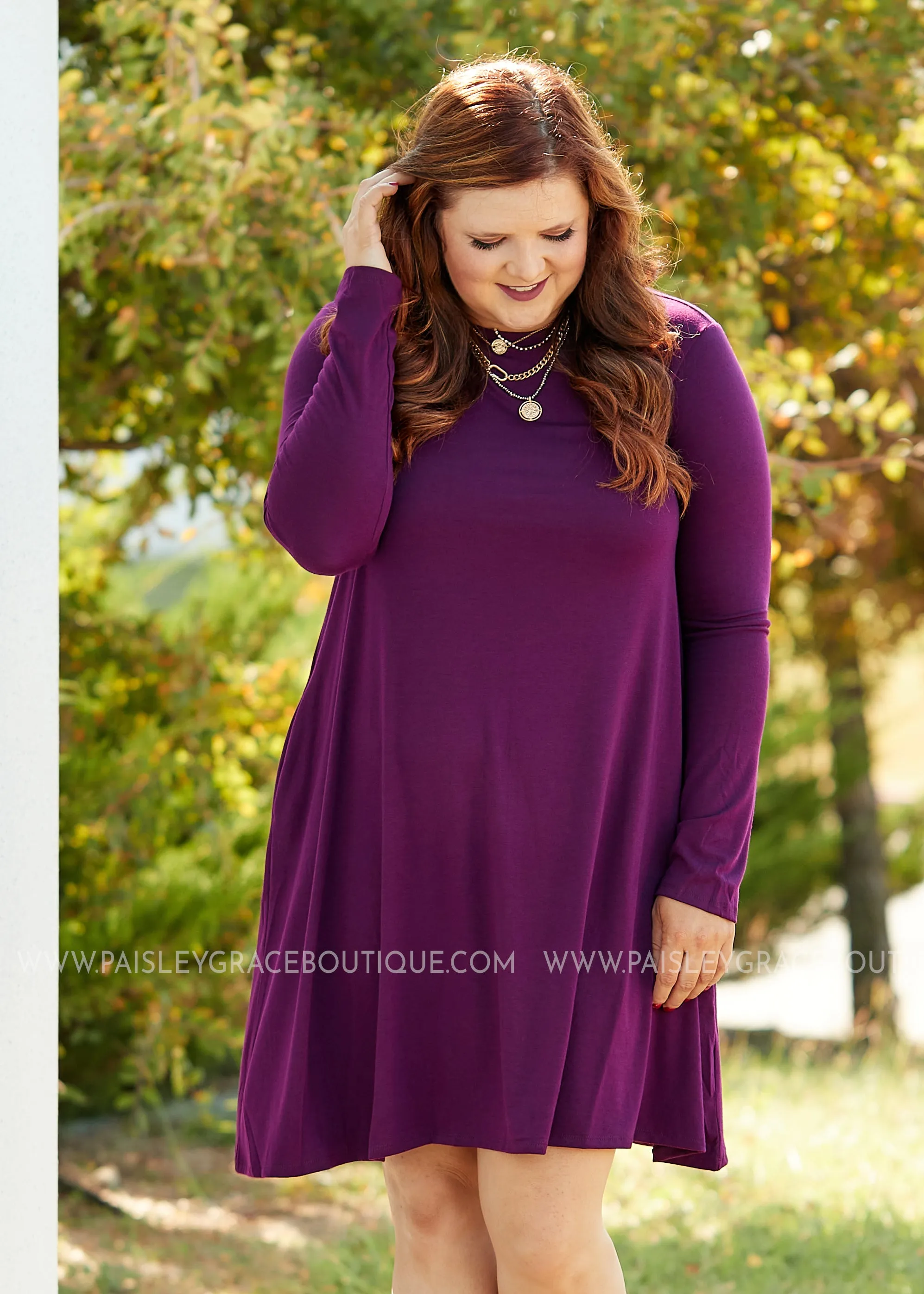 Addison Dress- PLUM  - FINAL SALE