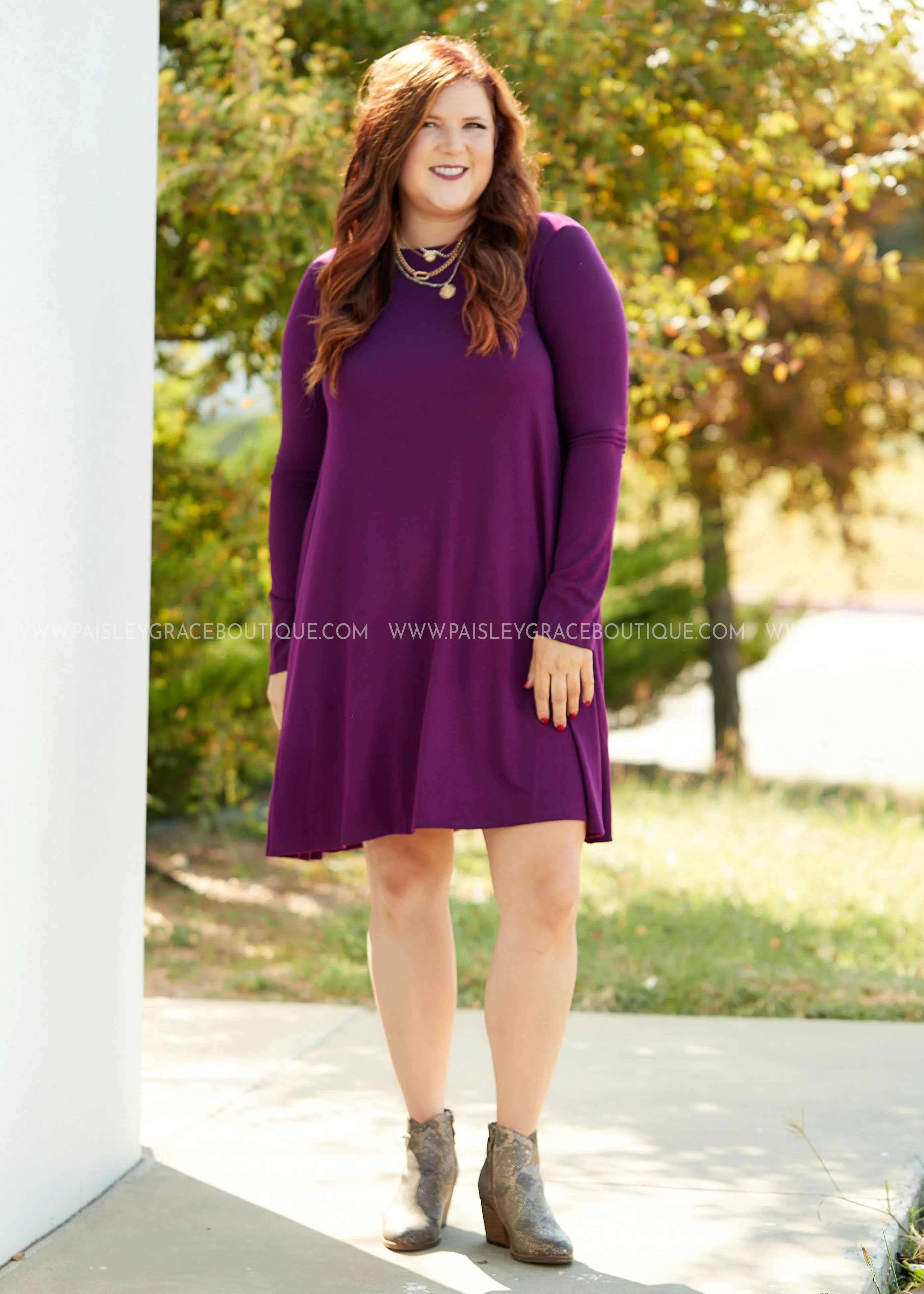 Addison Dress- PLUM  - FINAL SALE