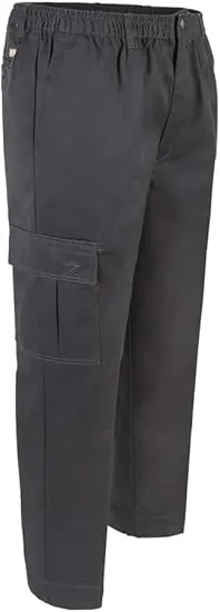 AKA Wrinkle Free Men's Full Elastic Waist Twill Casual Pant - Black