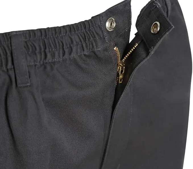AKA Wrinkle Free Men's Full Elastic Waist Twill Casual Pant - Black