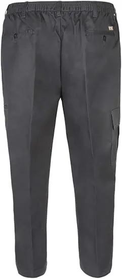 AKA Wrinkle Free Men's Full Elastic Waist Twill Casual Pant - Black