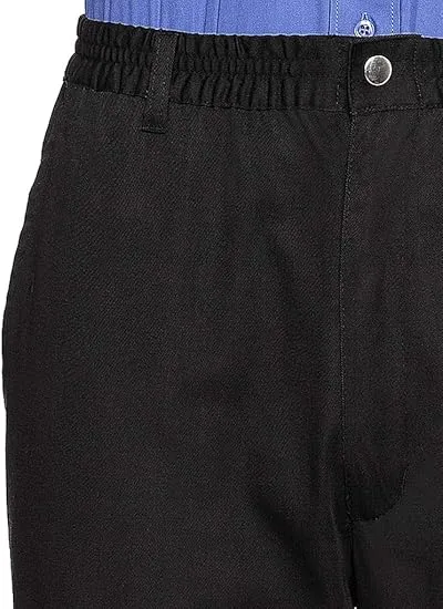 AKA Wrinkle Free Men's Full Elastic Waist Twill Casual Pant - Black