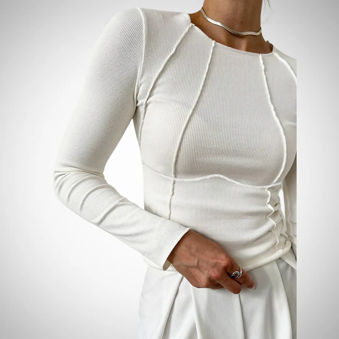 Amara Piping Long-Sleeve Top