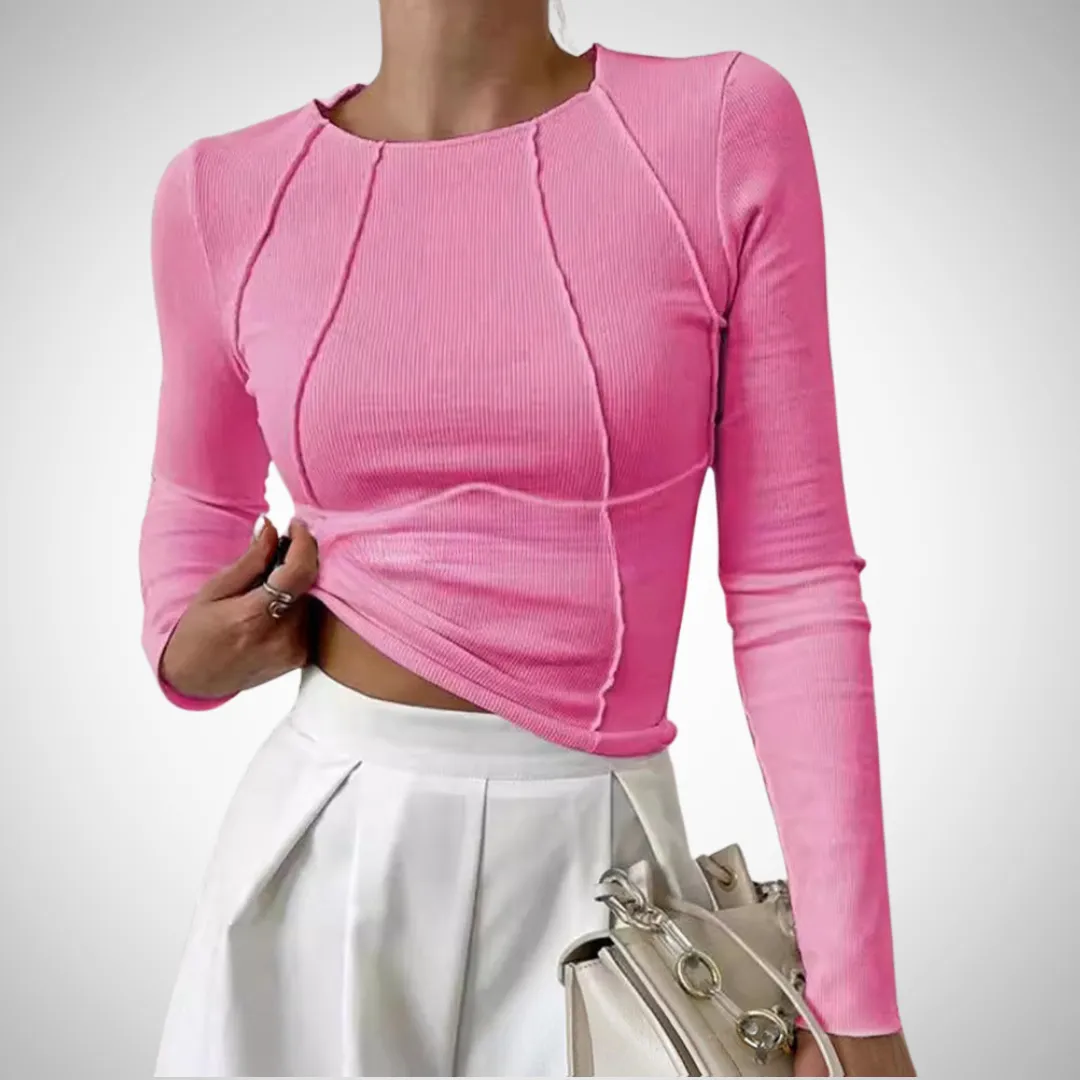 Amara Piping Long-Sleeve Top