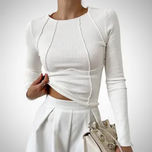 Amara Piping Long-Sleeve Top