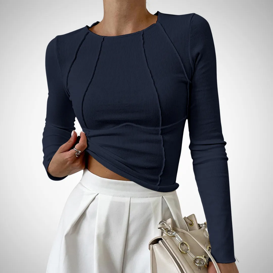 Amara Piping Long-Sleeve Top