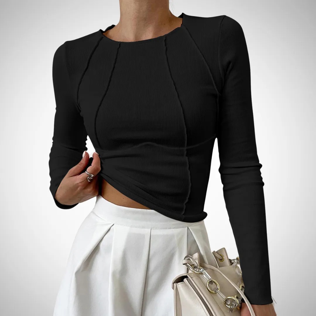 Amara Piping Long-Sleeve Top