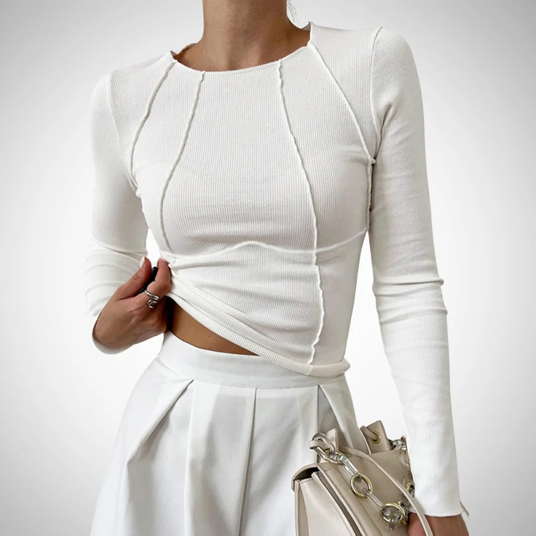 Amara Piping Long-Sleeve Top