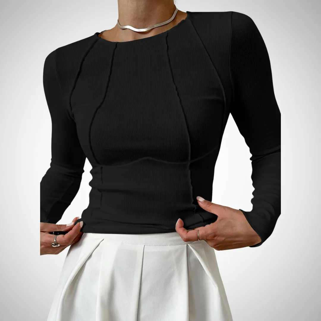 Amara Piping Long-Sleeve Top