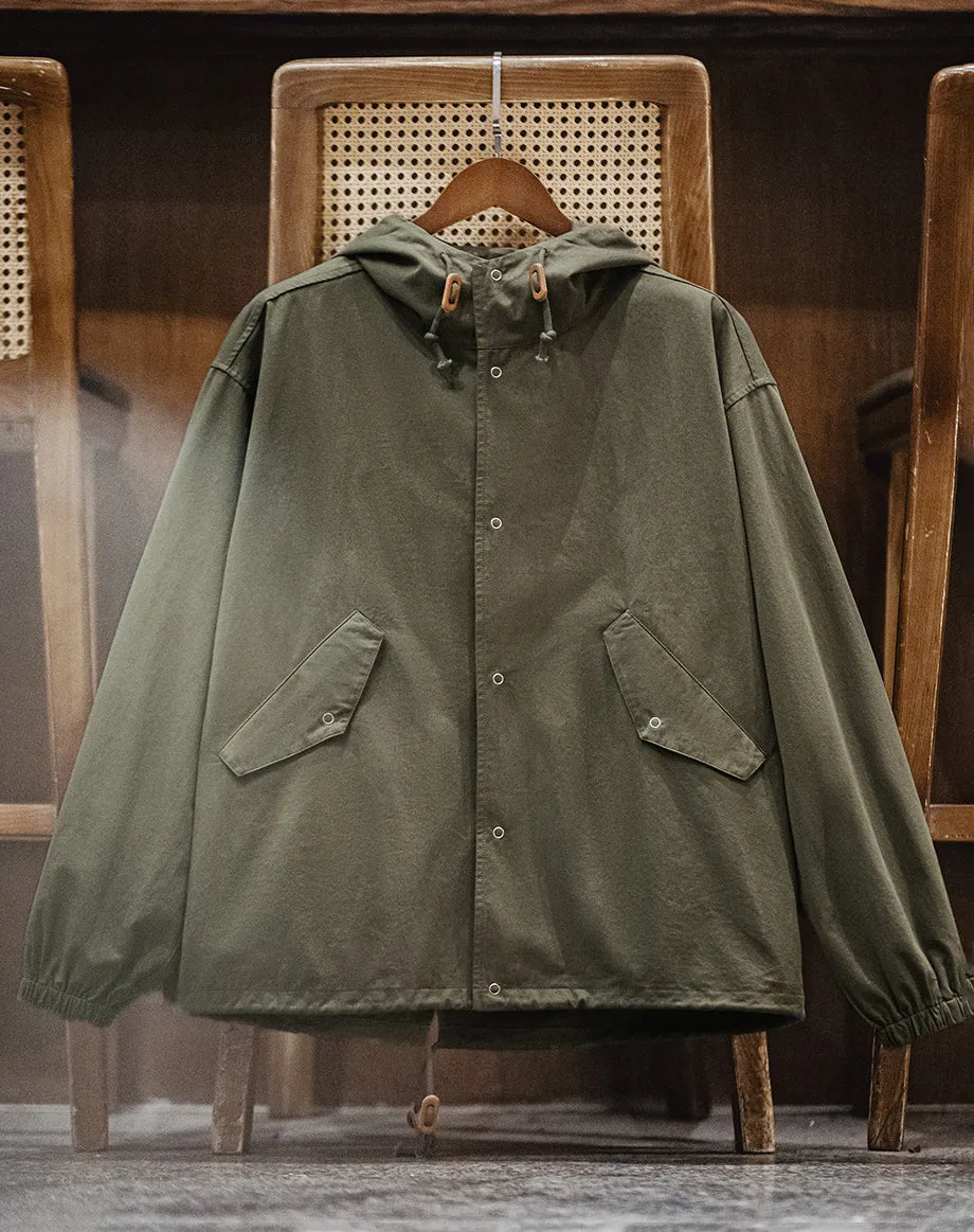 American Retro M51 Hooded Military Loose Cotton Fishtail Men's Jacket