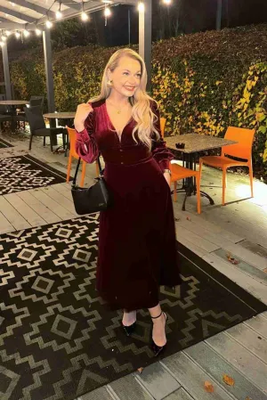 Balia Velvet Midi Dress