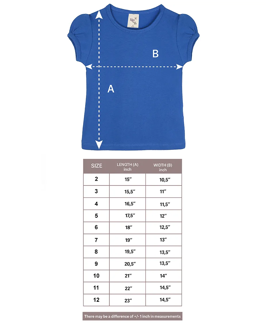 Big Girls Cotton Puff Sleeve Solid Crewneck T-Shirt