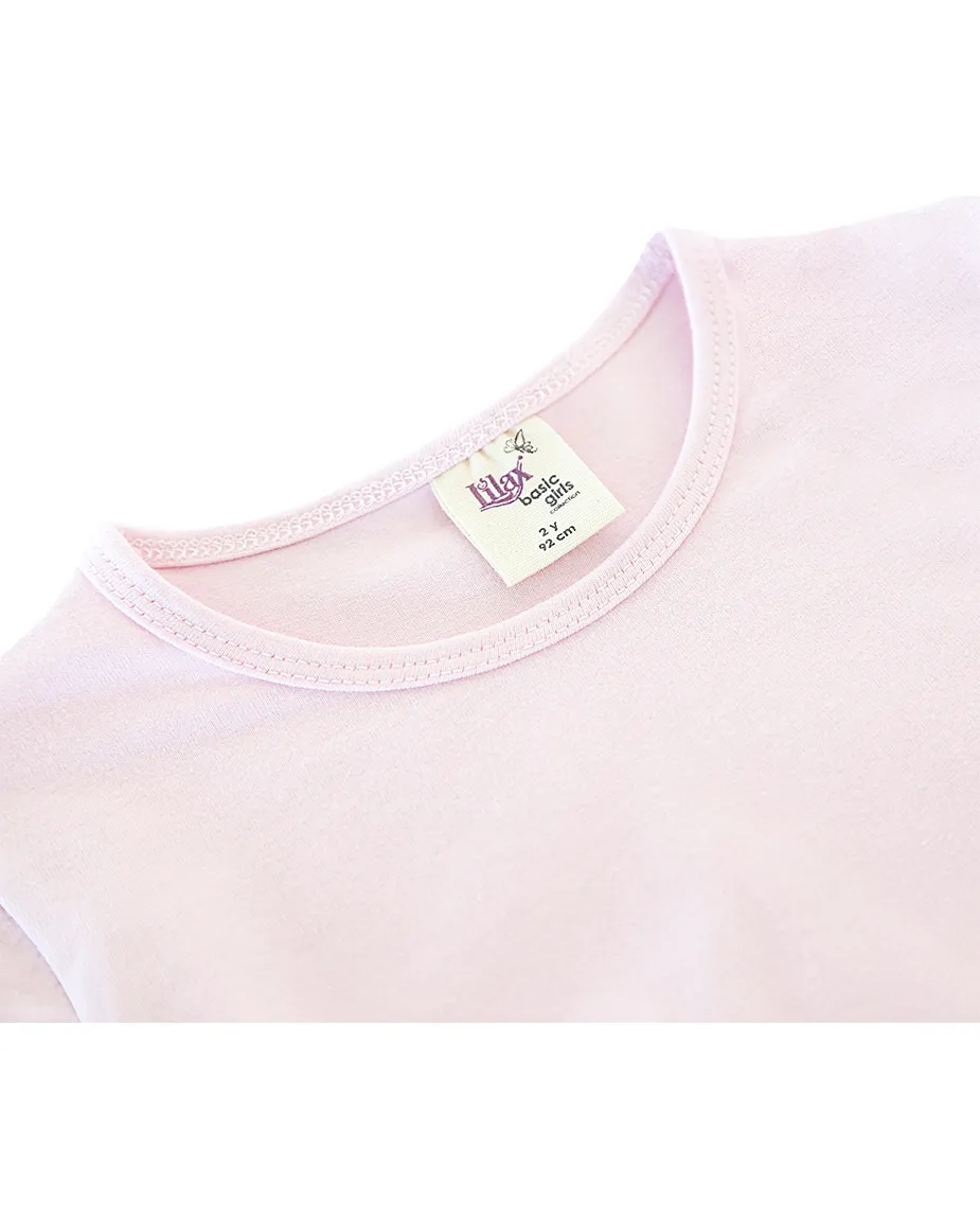 Big Girls Cotton Puff Sleeve Solid Crewneck T-Shirt