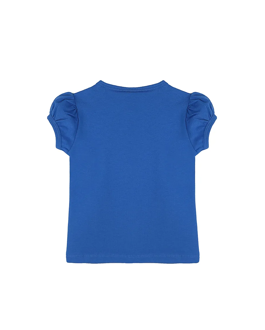 Big Girls Cotton Puff Sleeve Solid Crewneck T-Shirt