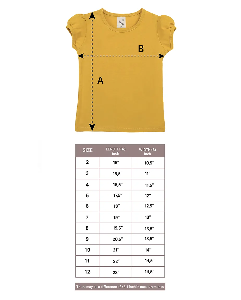 Big Girls Cotton Puff Sleeve Solid Crewneck T-Shirt