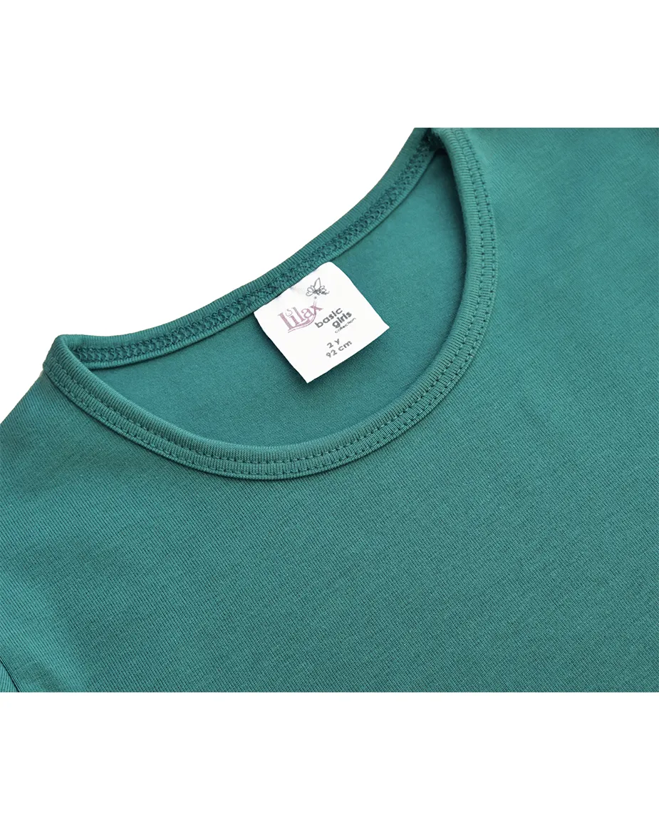 Big Girls Cotton Puff Sleeve Solid Crewneck T-Shirt