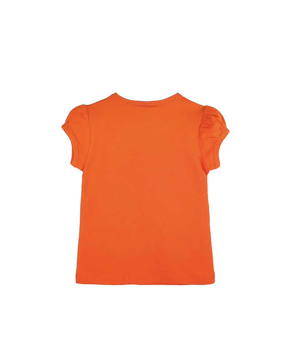 Big Girls Cotton Puff Sleeve Solid Crewneck T-Shirt