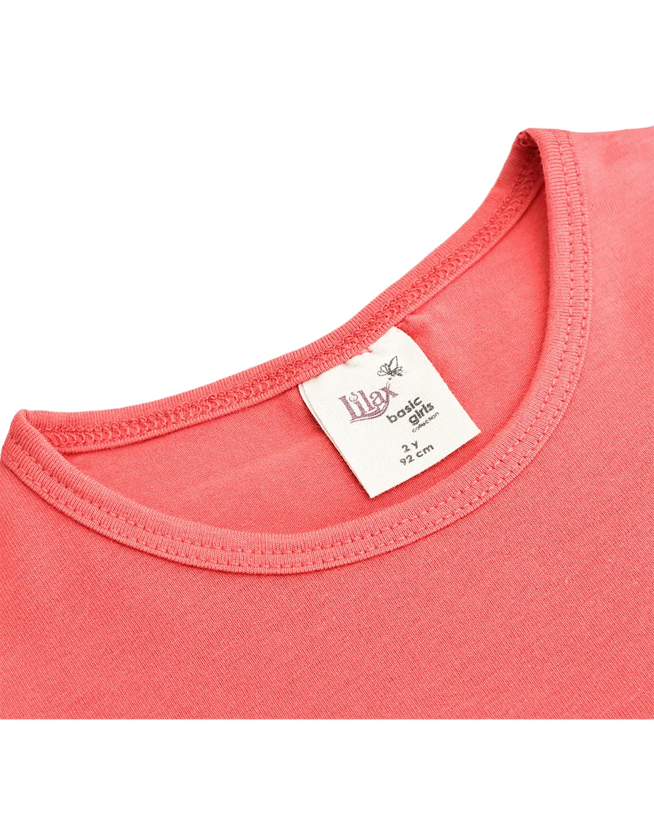 Big Girls Cotton Puff Sleeve Solid Crewneck T-Shirt