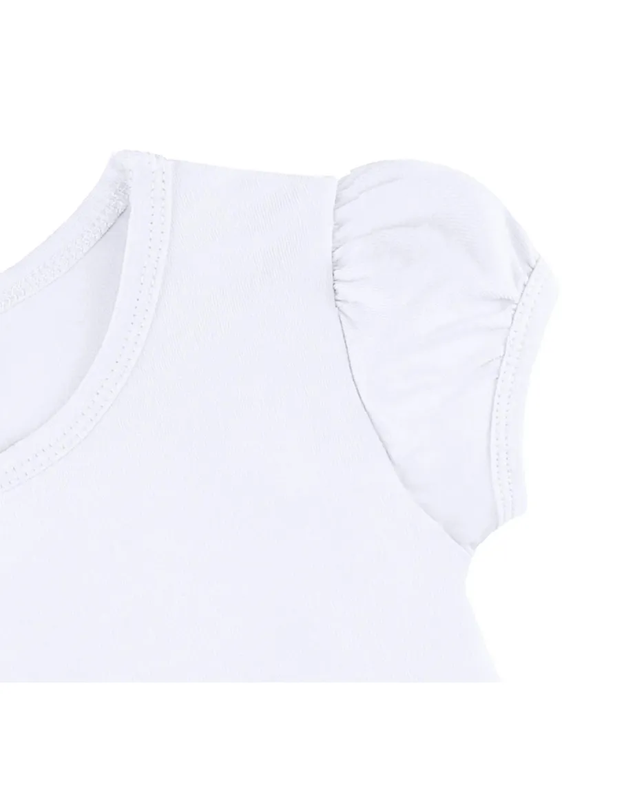 Big Girls Cotton Puff Sleeve Solid Crewneck T-Shirt