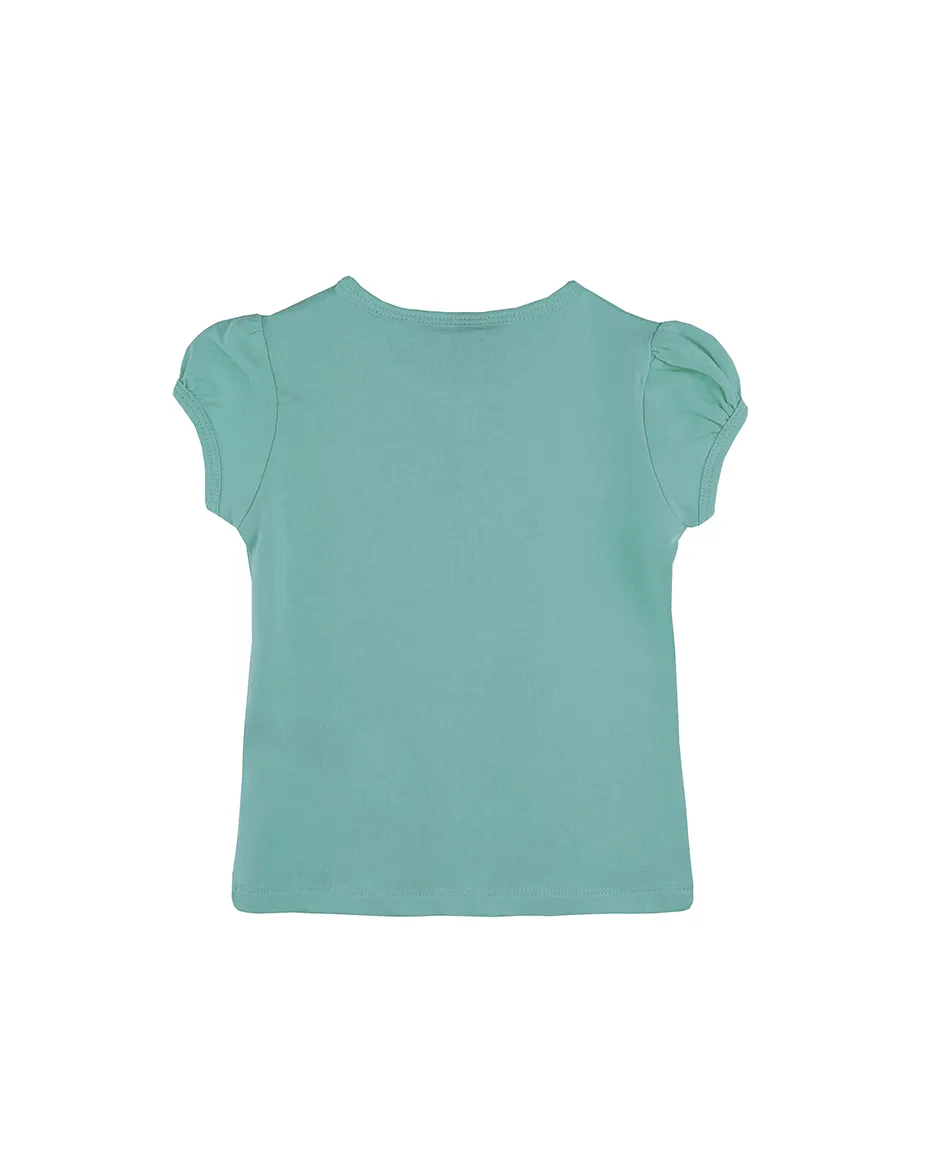 Big Girls Cotton Puff Sleeve Solid Crewneck T-Shirt