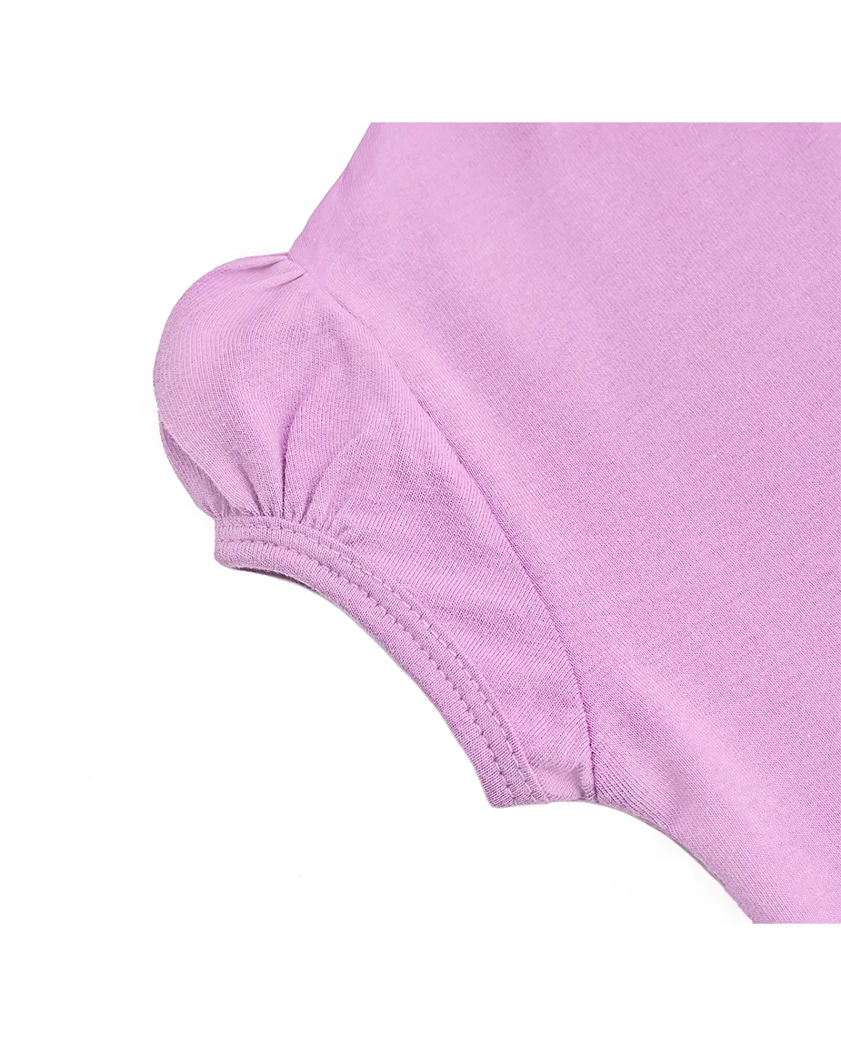 Big Girls Cotton Puff Sleeve Solid Crewneck T-Shirt
