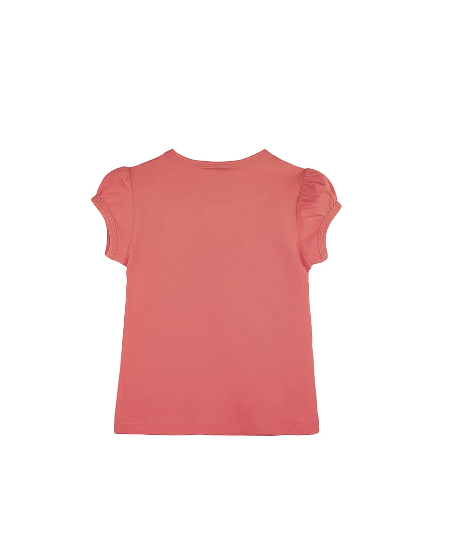 Big Girls Cotton Puff Sleeve Solid Crewneck T-Shirt