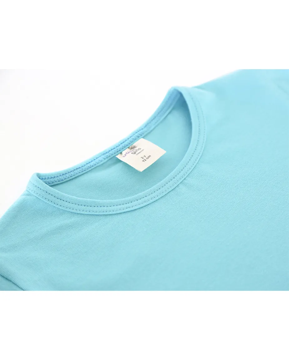 Big Girls Cotton Puff Sleeve Solid Crewneck T-Shirt