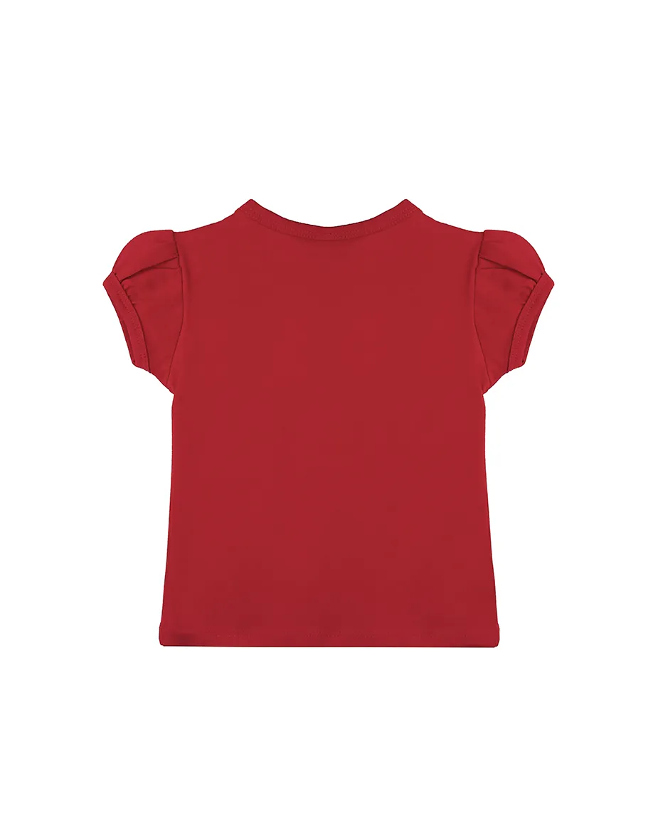Big Girls Cotton Puff Sleeve Solid Crewneck T-Shirt
