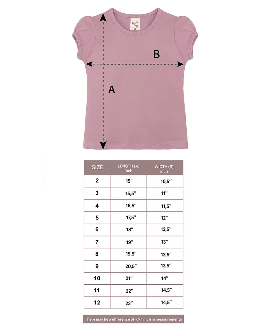 Big Girls Cotton Puff Sleeve Solid Crewneck T-Shirt