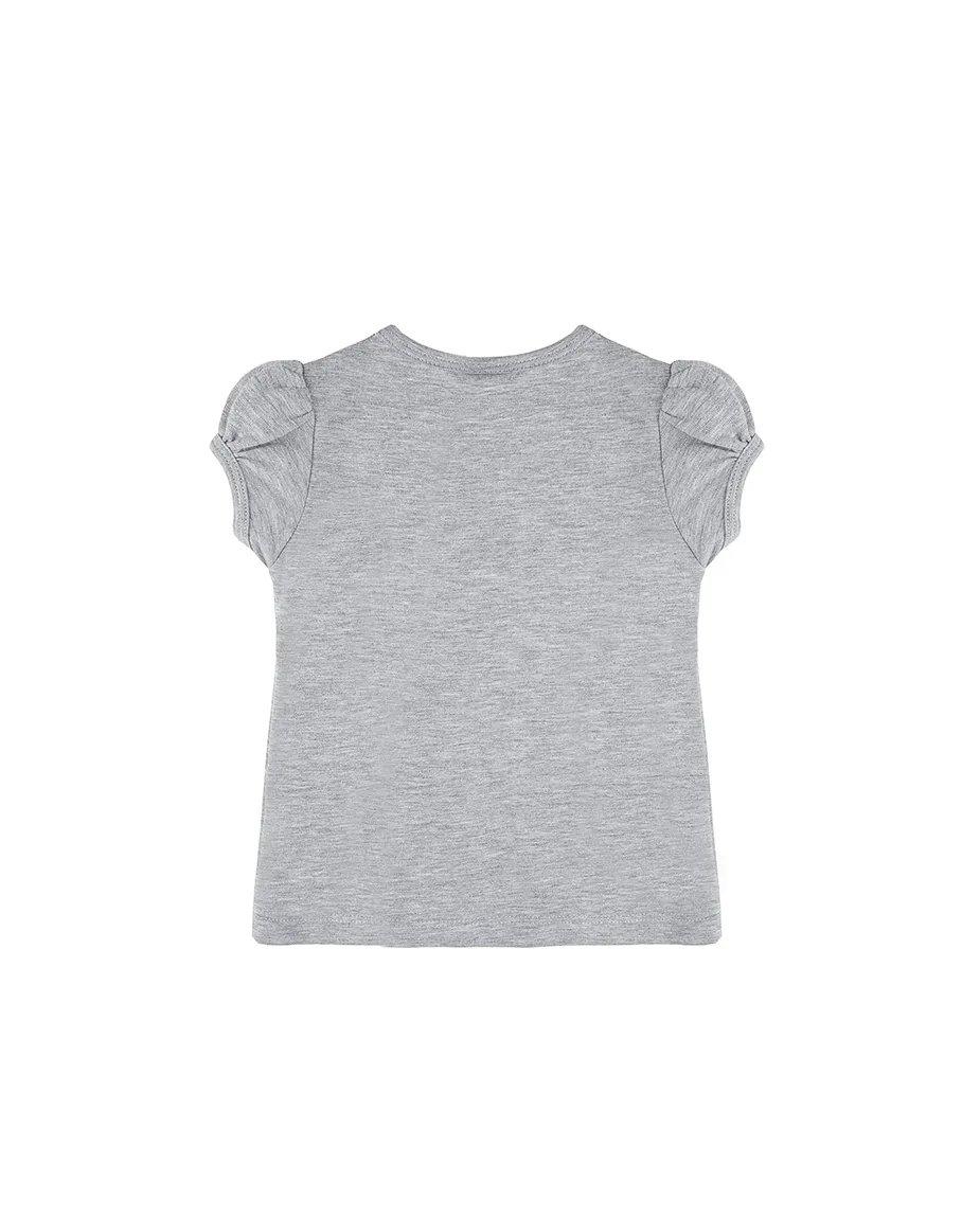 Big Girls Cotton Puff Sleeve Solid Crewneck T-Shirt