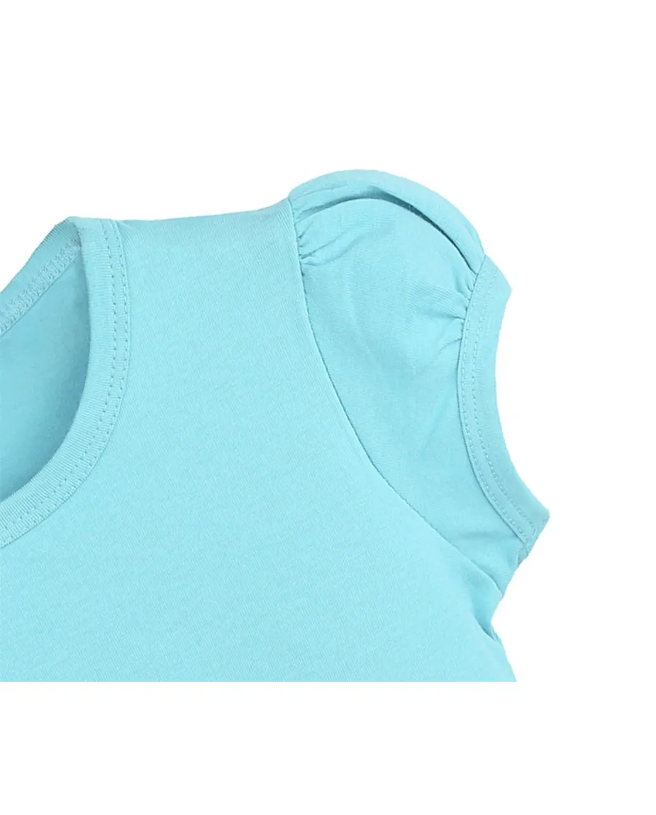 Big Girls Cotton Puff Sleeve Solid Crewneck T-Shirt