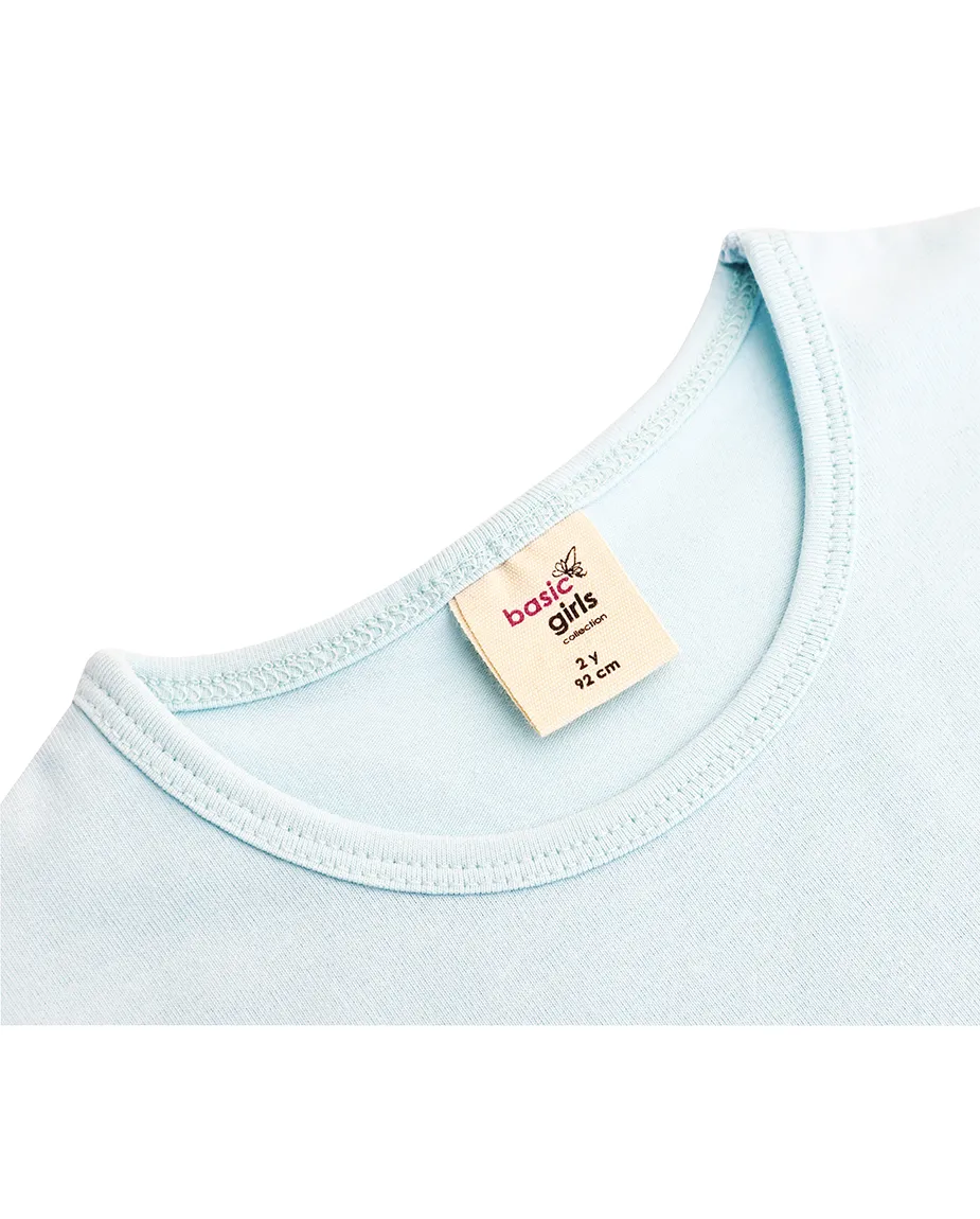 Big Girls Cotton Puff Sleeve Solid Crewneck T-Shirt