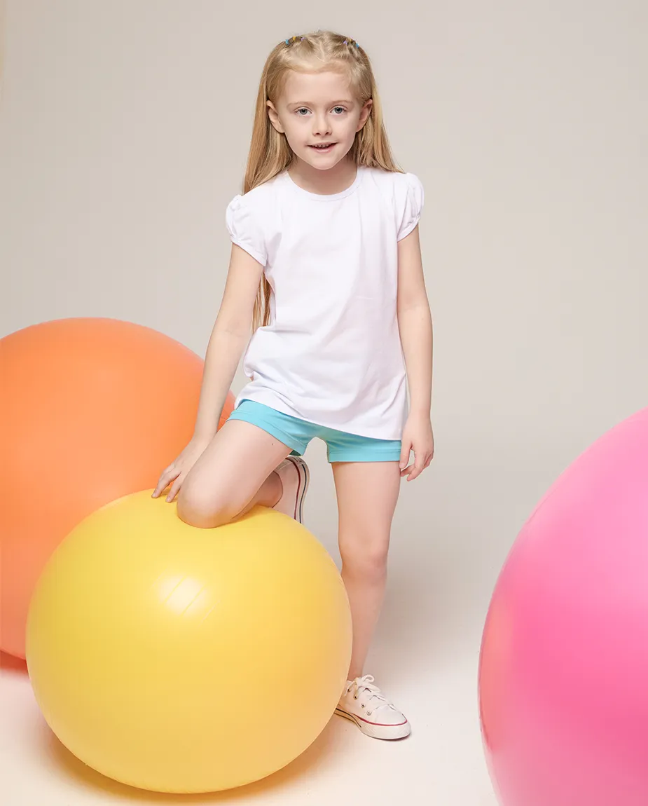 Big Girls Cotton Puff Sleeve Solid Crewneck T-Shirt
