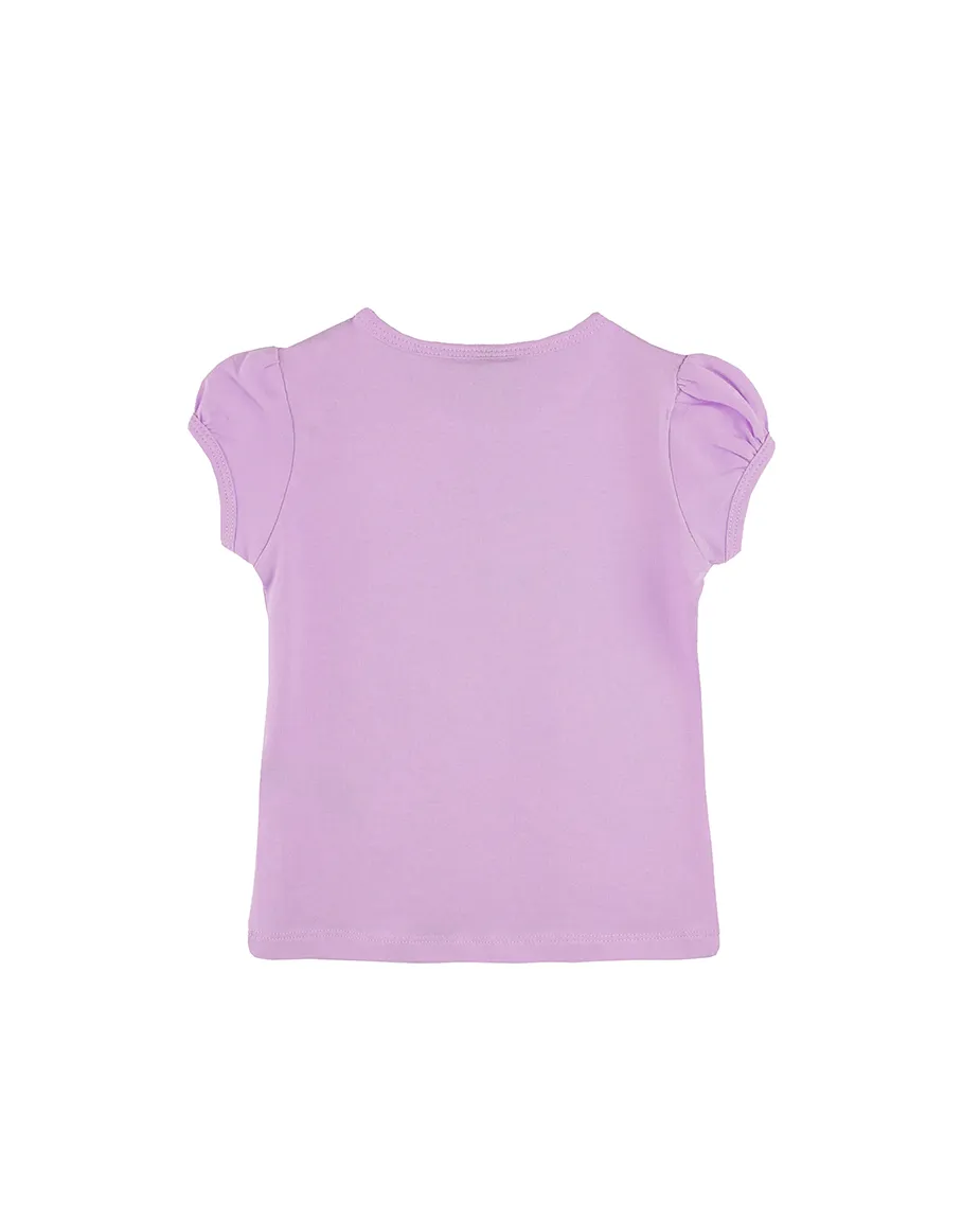 Big Girls Cotton Puff Sleeve Solid Crewneck T-Shirt