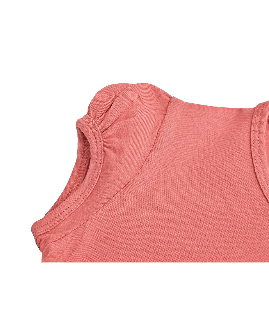 Big Girls Cotton Puff Sleeve Solid Crewneck T-Shirt