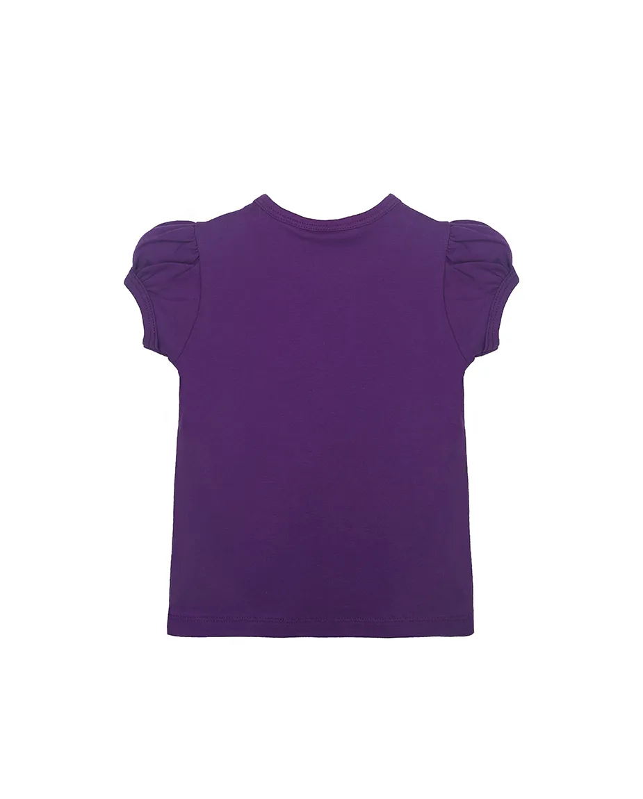Big Girls Cotton Puff Sleeve Solid Crewneck T-Shirt