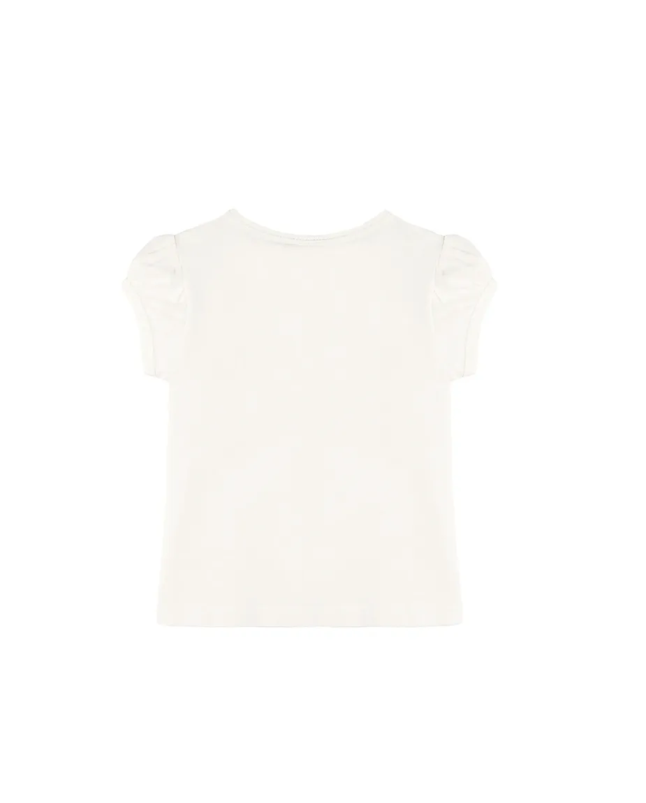 Big Girls Cotton Puff Sleeve Solid Crewneck T-Shirt