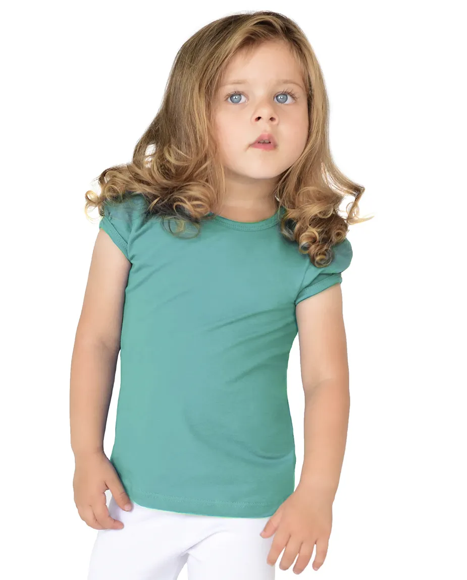 Big Girls Cotton Puff Sleeve Solid Crewneck T-Shirt