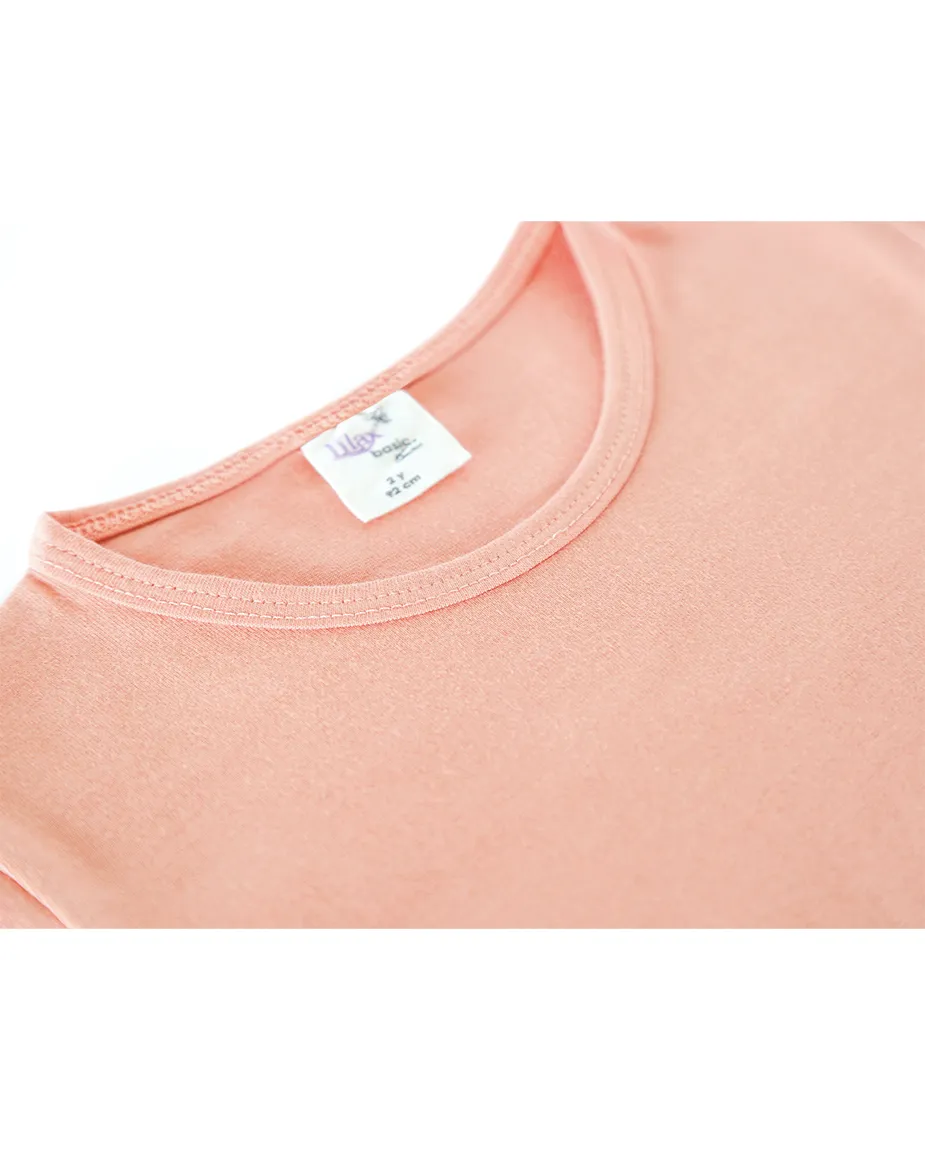 Big Girls Cotton Puff Sleeve Solid Crewneck T-Shirt