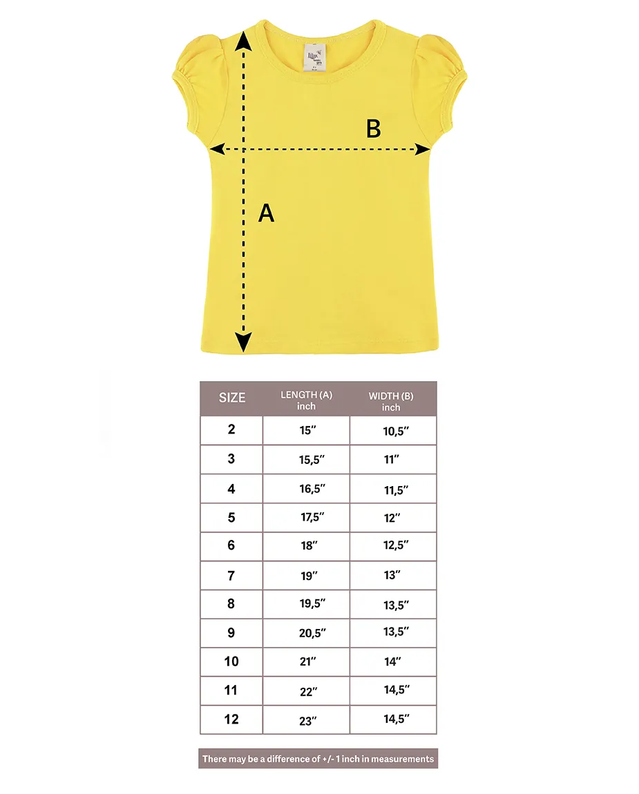 Big Girls Cotton Puff Sleeve Solid Crewneck T-Shirt