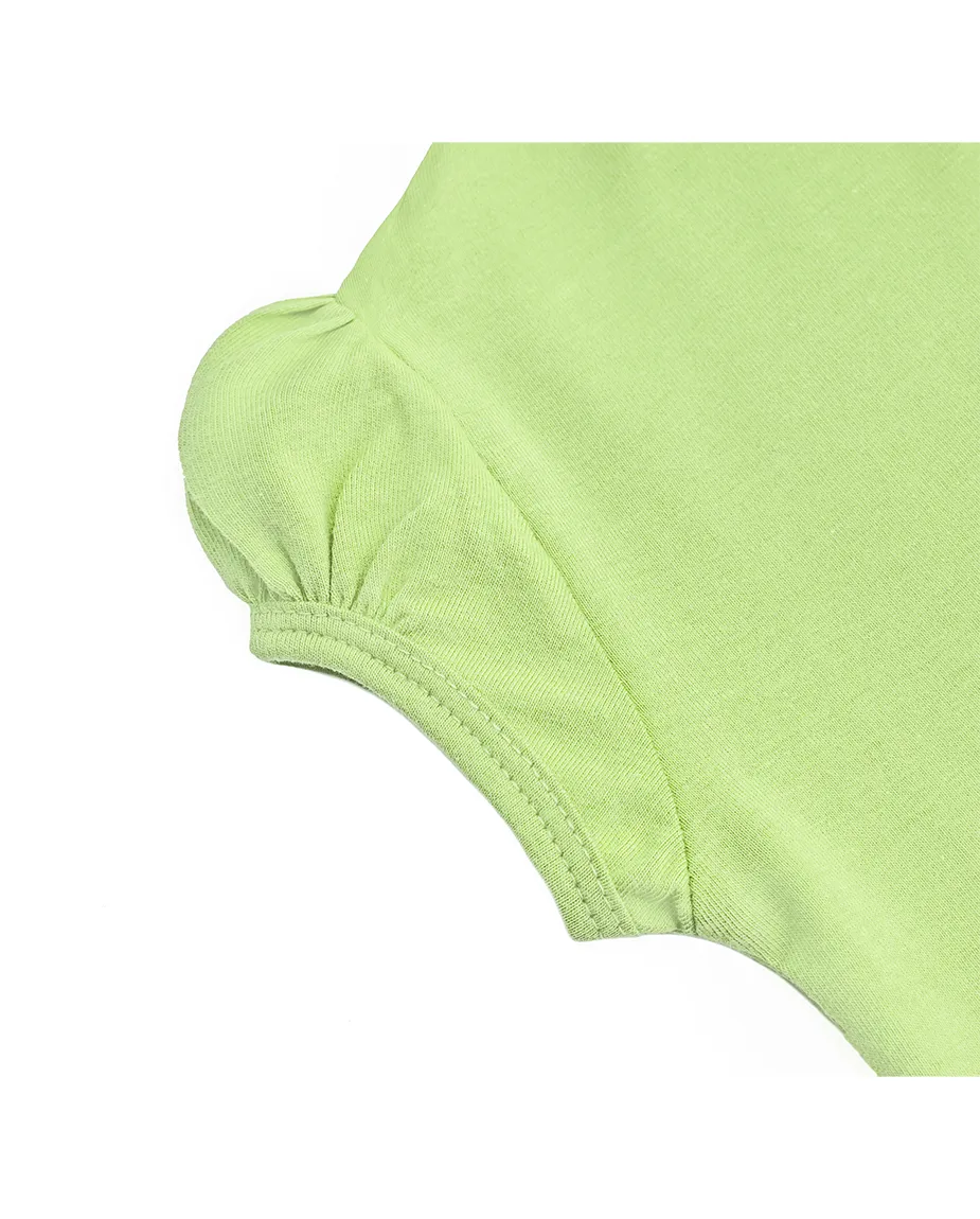 Big Girls Cotton Puff Sleeve Solid Crewneck T-Shirt