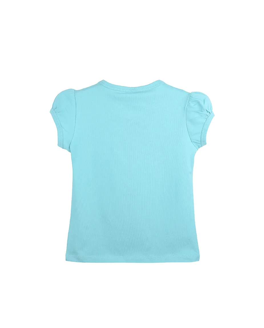 Big Girls Cotton Puff Sleeve Solid Crewneck T-Shirt