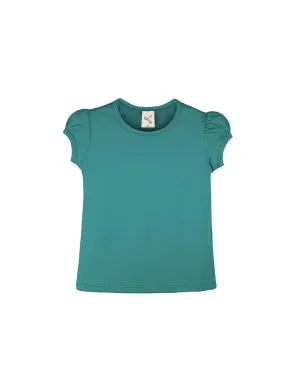 Big Girls Cotton Puff Sleeve Solid Crewneck T-Shirt