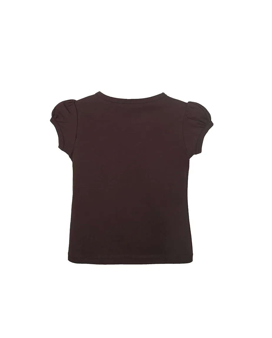 Big Girls Cotton Puff Sleeve Solid Crewneck T-Shirt