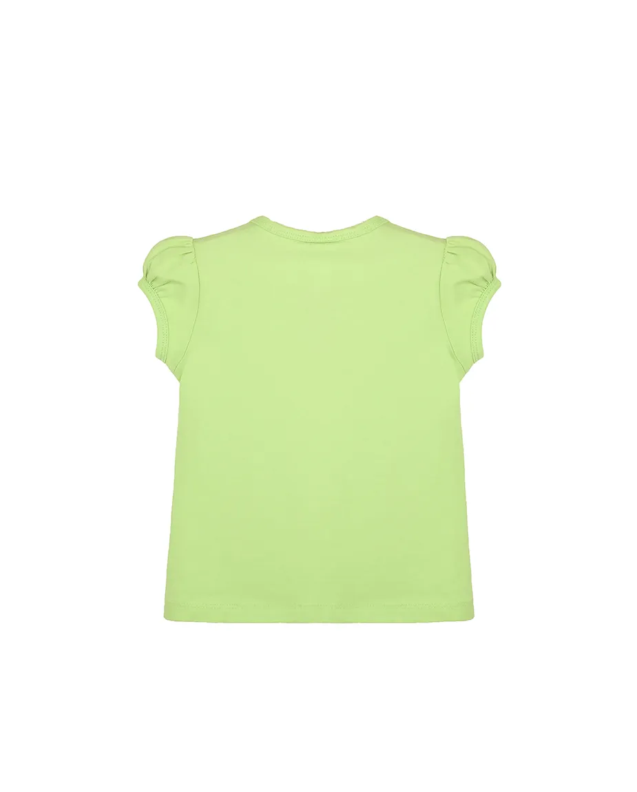 Big Girls Cotton Puff Sleeve Solid Crewneck T-Shirt