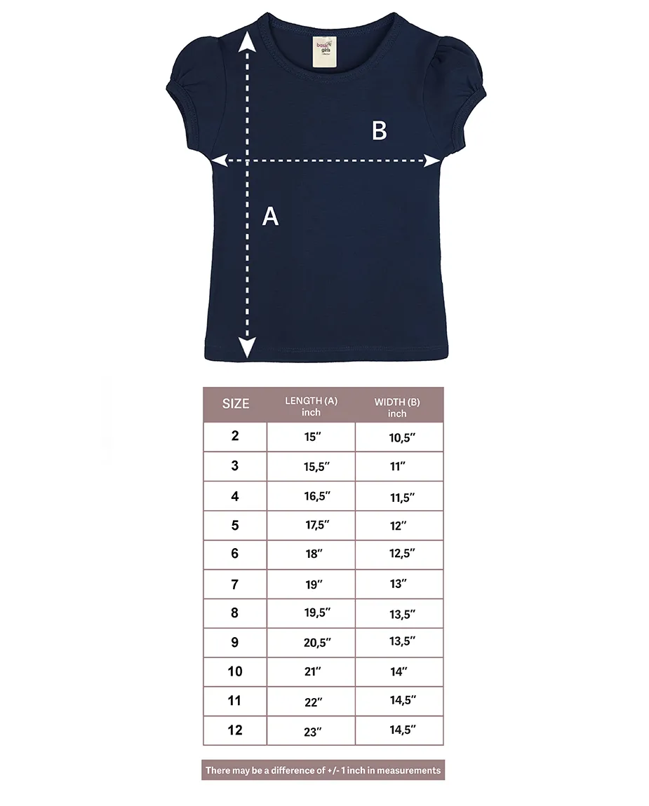 Big Girls Cotton Puff Sleeve Solid Crewneck T-Shirt