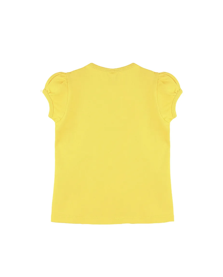 Big Girls Cotton Puff Sleeve Solid Crewneck T-Shirt