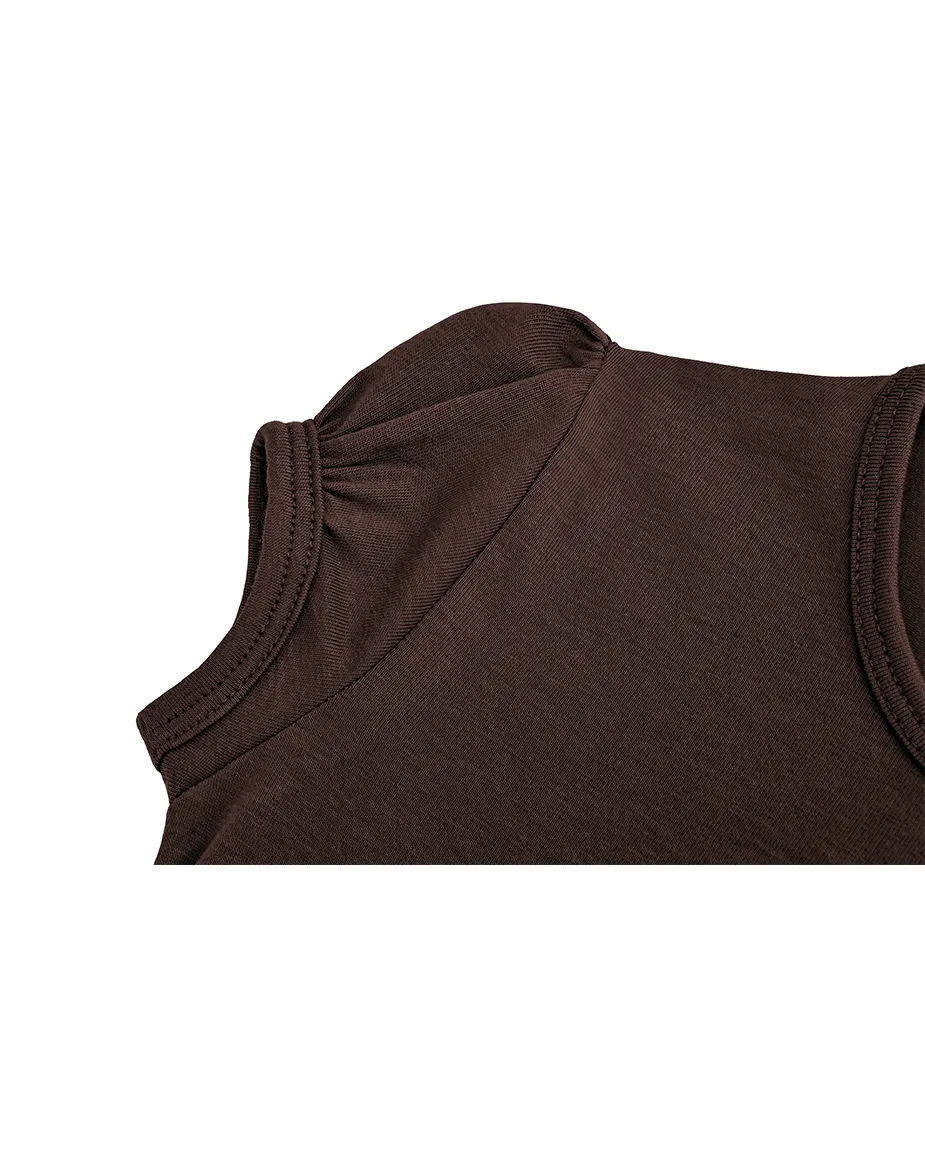 Big Girls Cotton Puff Sleeve Solid Crewneck T-Shirt