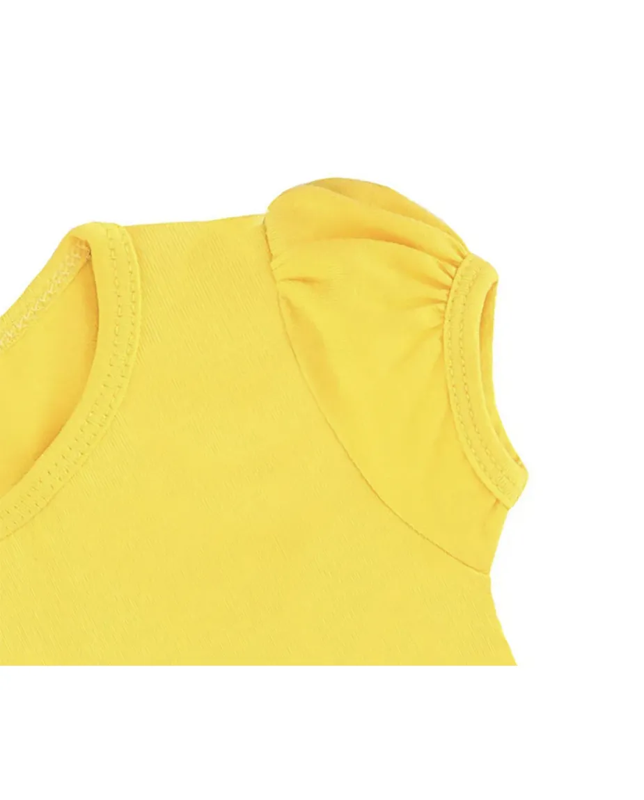 Big Girls Cotton Puff Sleeve Solid Crewneck T-Shirt